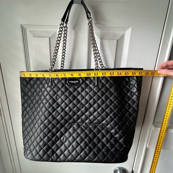 MUST SEE….Vintage Coach Quilted Black Tote Bag - Picture 6 of 11